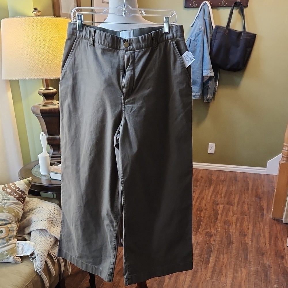 Olive Green Wide-Leg Pants​​​​